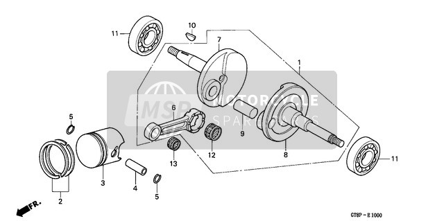 Honda PK50S 1993 Crankshaft/Piston for a 1993 Honda PK50S